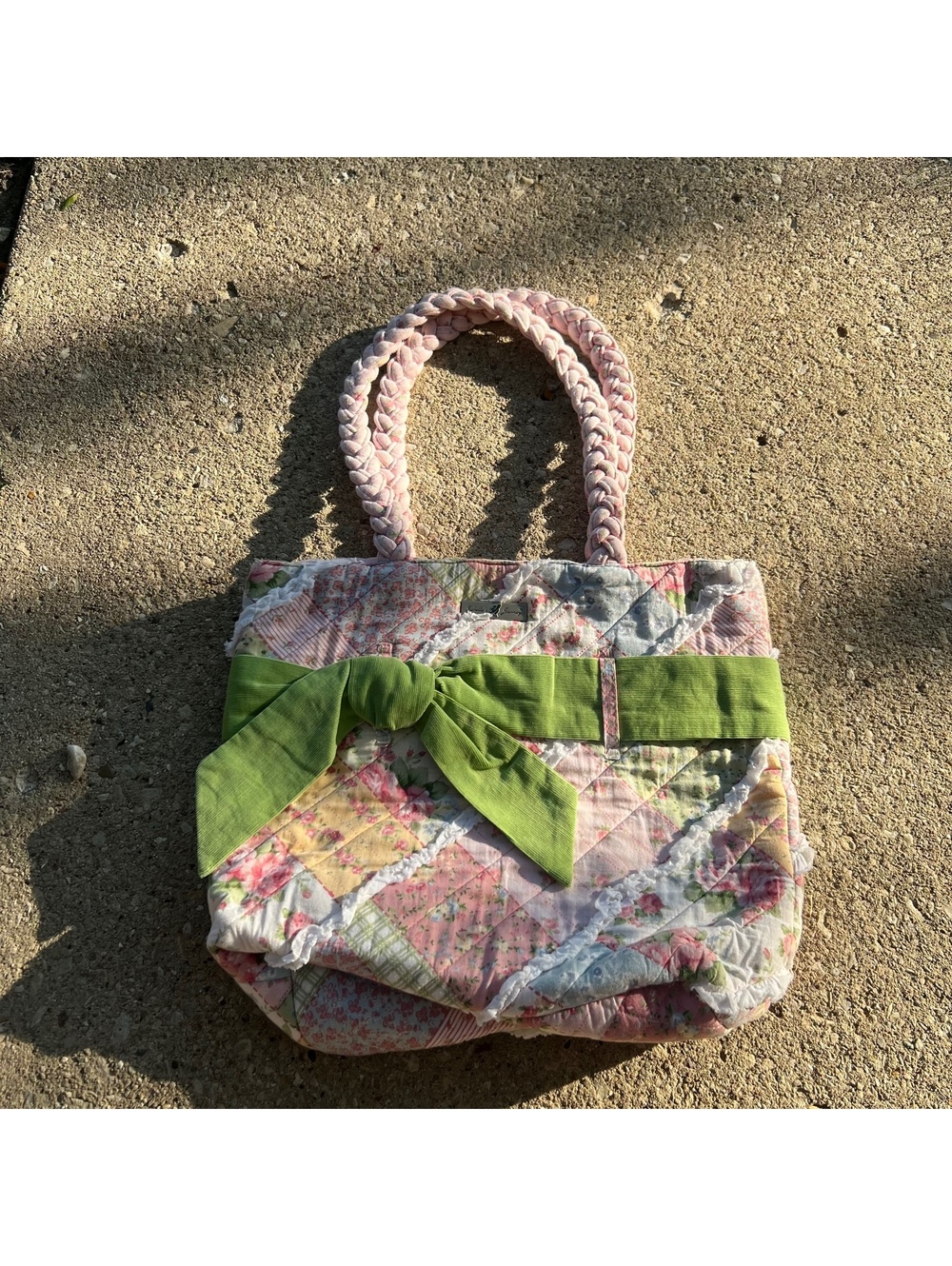Y2K coquette cute patchwork tote bag